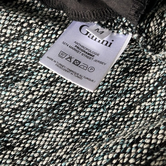 Anthropologie ganni tweed dress blue grey mock neck sleeveless - Picture 7 of 13